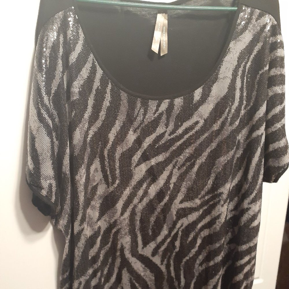 Penningtons Zebra Print Sequined Top
